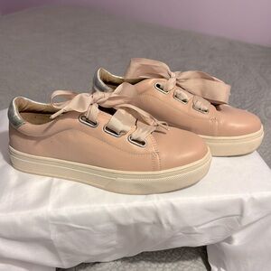Caslon trendy sneakers in dusty pink with ribbon laces. EUC.